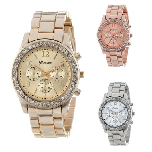 new geneva classic luxury rhinestone watch women watches fashion ladies women clock Reloj Mujer Relogio Feminino Ladies watch