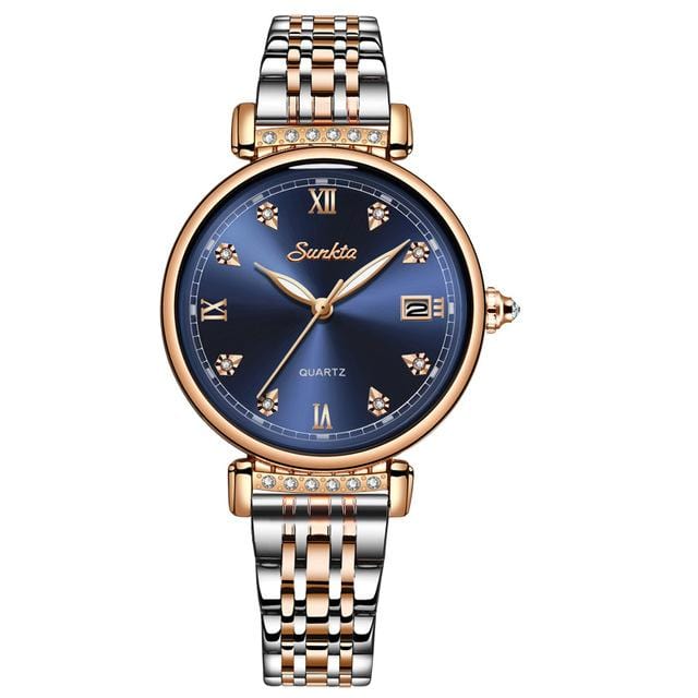 SUNKTA New Rose Gold Women Watch Business Quartz Watch Ladies Top Brand Luxury Female Wrist Watch Girl Clock Relogio Feminin
