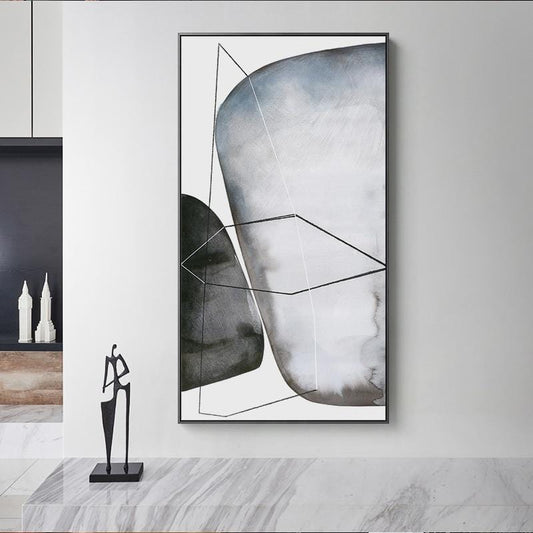 Nordic Minimalist Big Poster n Print Black And White Stone Canvas Painting For Hotel Aisle Living Room Home Decoracion Wall Art