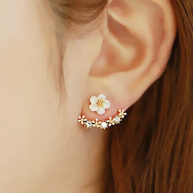 New Fashion Simulated Pearls Pendientes Bijoux Angel Wings Leaf Feather Flowers Stud Earrings For Women Wedding Jewelry Brincos-Earrings-Ultrabasic