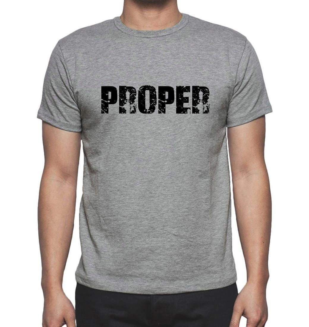 Proper Grey Mens Short Sleeve Round Neck T-Shirt 00018 - Grey / S - Casual