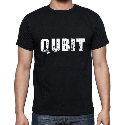 Qubit Mens Short Sleeve Round Neck T-Shirt 5 Letters Black Word 00006 - Casual