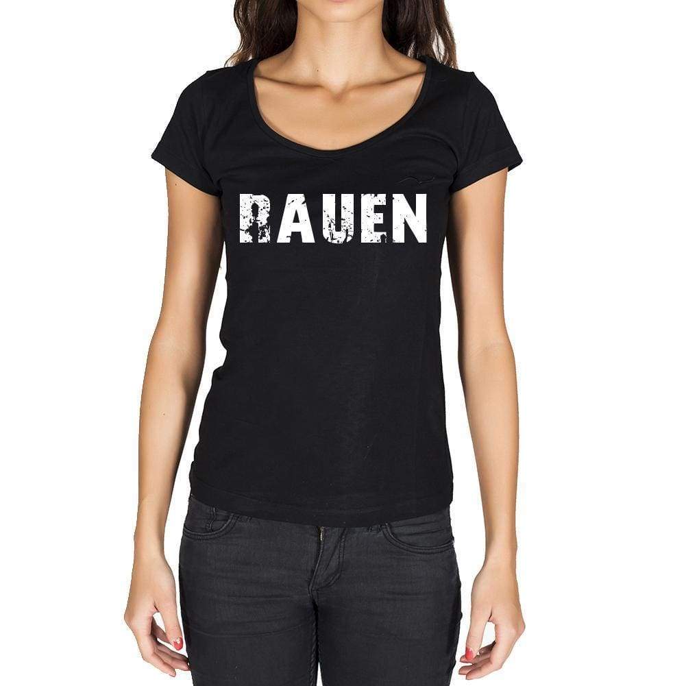 Rauen German Cities Black Womens Short Sleeve Round Neck T-Shirt 00002 - Casual