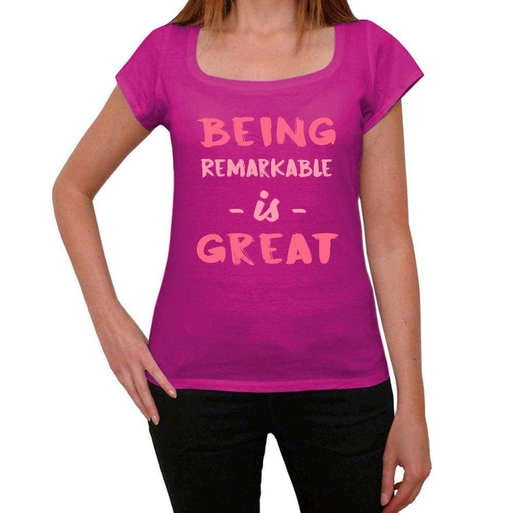 Remarkable Being Great Pink Womens Short Sleeve Round Neck T-Shirt Gift T-Shirt 00335 - Pink / Xs - Casual