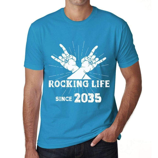 Rocking Life Since 2035 Mens T-Shirt Blue Birthday Gift 00421 - Blue / Xs - Casual