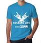 Rocking Life Since 2044 Mens T-Shirt Blue Birthday Gift 00421 - Blue / Xs - Casual