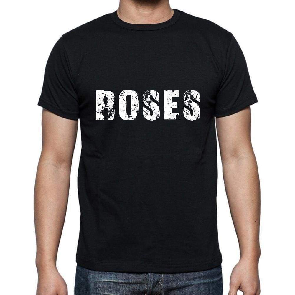 Roses Mens Short Sleeve Round Neck T-Shirt 5 Letters Black Word 00006 - Casual