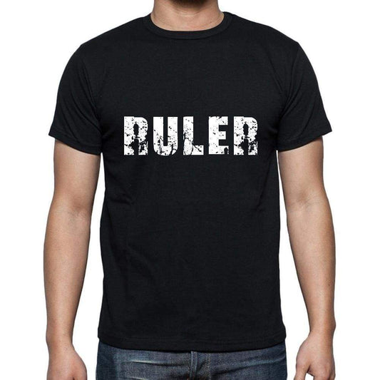 Ruler Mens Short Sleeve Round Neck T-Shirt 5 Letters Black Word 00006 - Casual