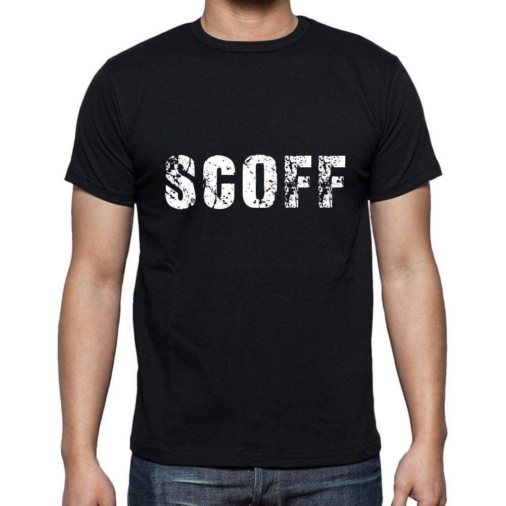 scoff Men's Short Sleeve Round Neck T-shirt , 5 letters Black , word 00006 - Ultrabasic
