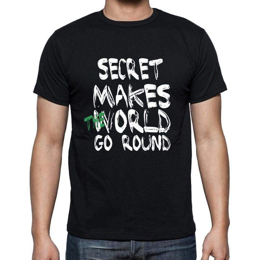 Secret World Goes Arround Mens Short Sleeve Round Neck T-Shirt 00082 - Black / S - Casual