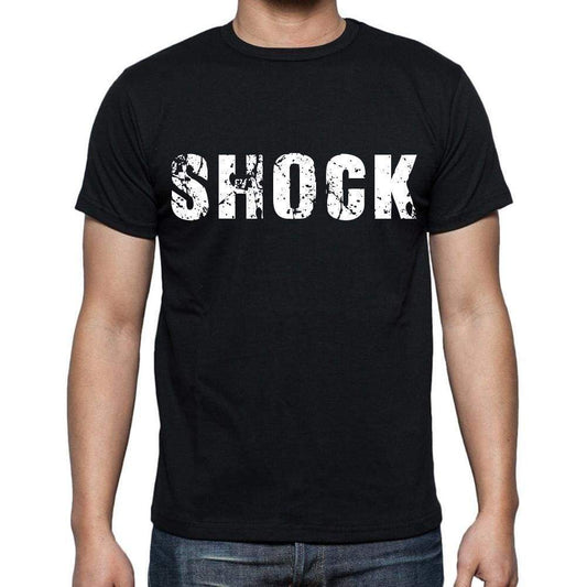 Shock White Letters Mens Short Sleeve Round Neck T-Shirt 00007