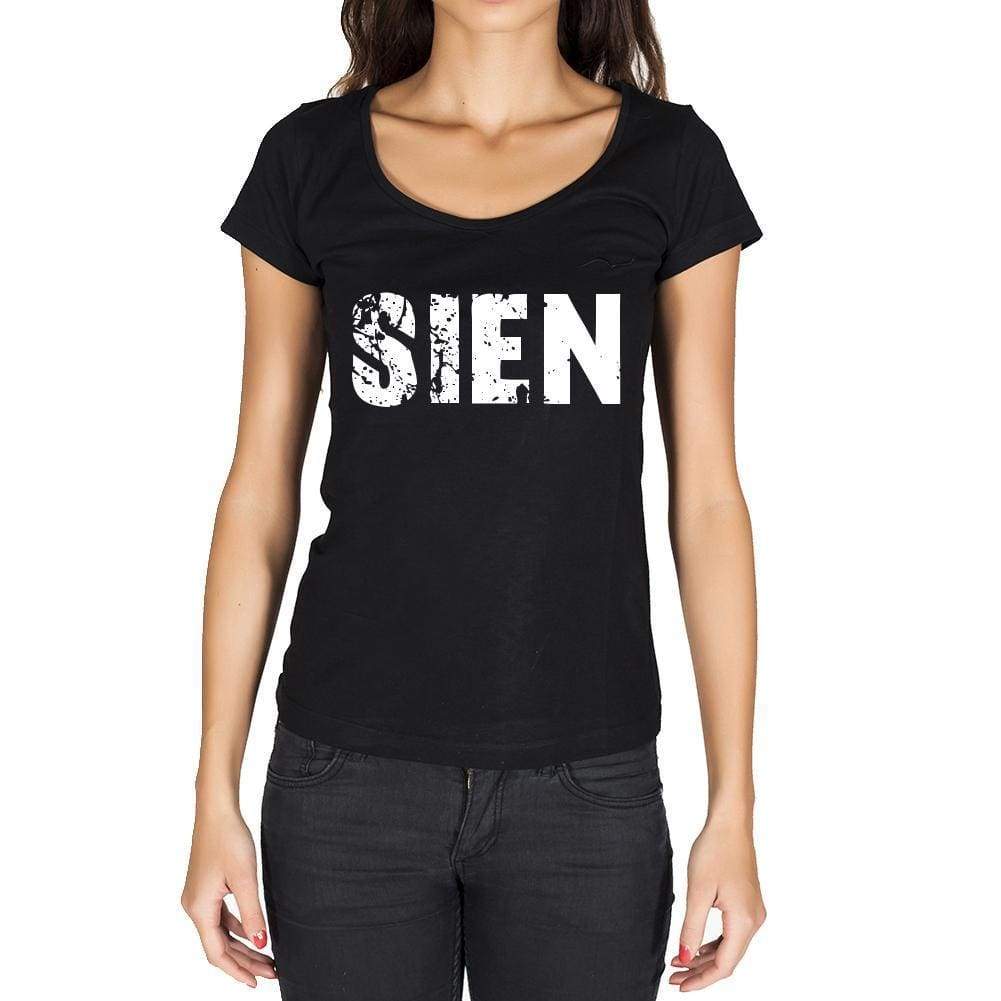 Sien German Cities Black Womens Short Sleeve Round Neck T-Shirt 00002 - Casual