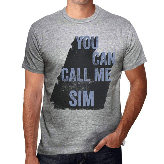 Sim You Can Call Me Sim Mens T Shirt Grey Birthday Gift 00535 - Grey / S - Casual