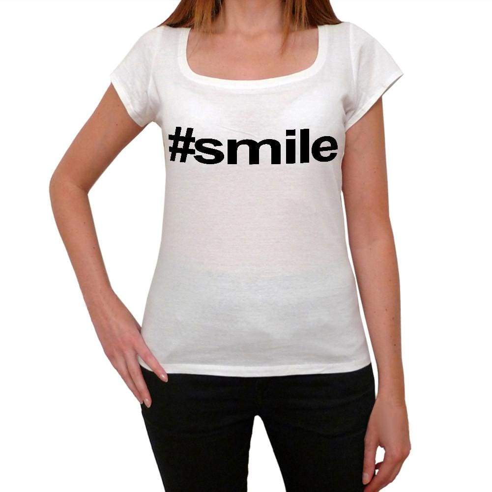 Smile Hashtag Womens Short Sleeve Scoop Neck Tee 00075
