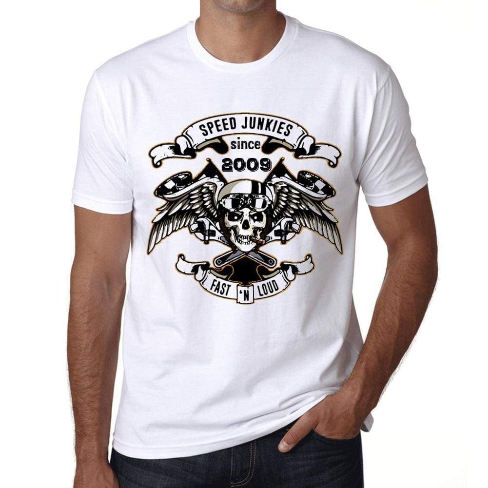 Speed Junkies Since 2009 Mens T-Shirt White Birthday Gift 00461 - White / Xs - Casual