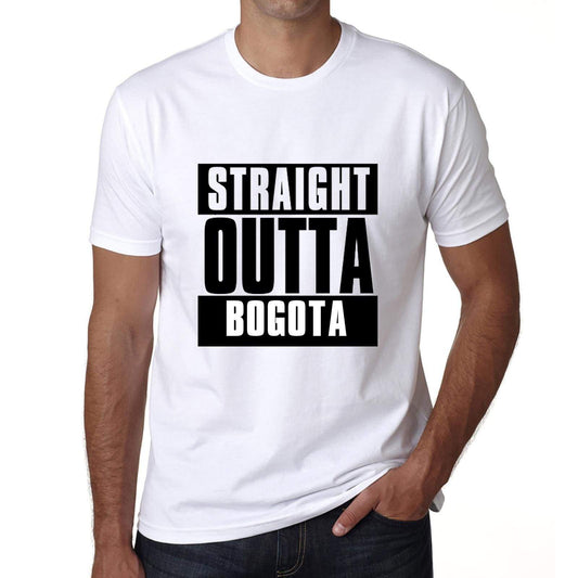 Straight Outta Bogota Mens Short Sleeve Round Neck T-Shirt 00027 - White / S - Casual
