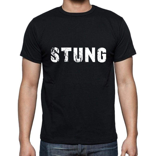 Stung Mens Short Sleeve Round Neck T-Shirt 5 Letters Black Word 00006 - Casual
