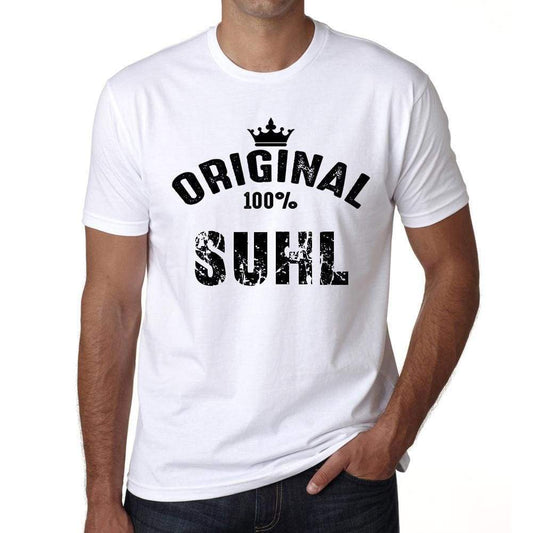 Suhl 100% German City White Mens Short Sleeve Round Neck T-Shirt 00001 - Casual
