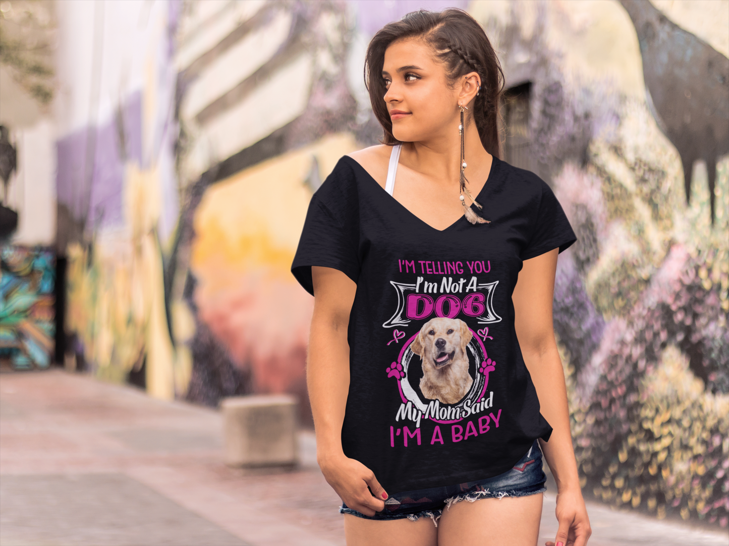 ULTRABASIC Women's T-Shirt I'm Telling You I'm Not a Golden Retriever - My Mom Said I'm a Baby - Cute Puppy Dog Lover Tee Shirt