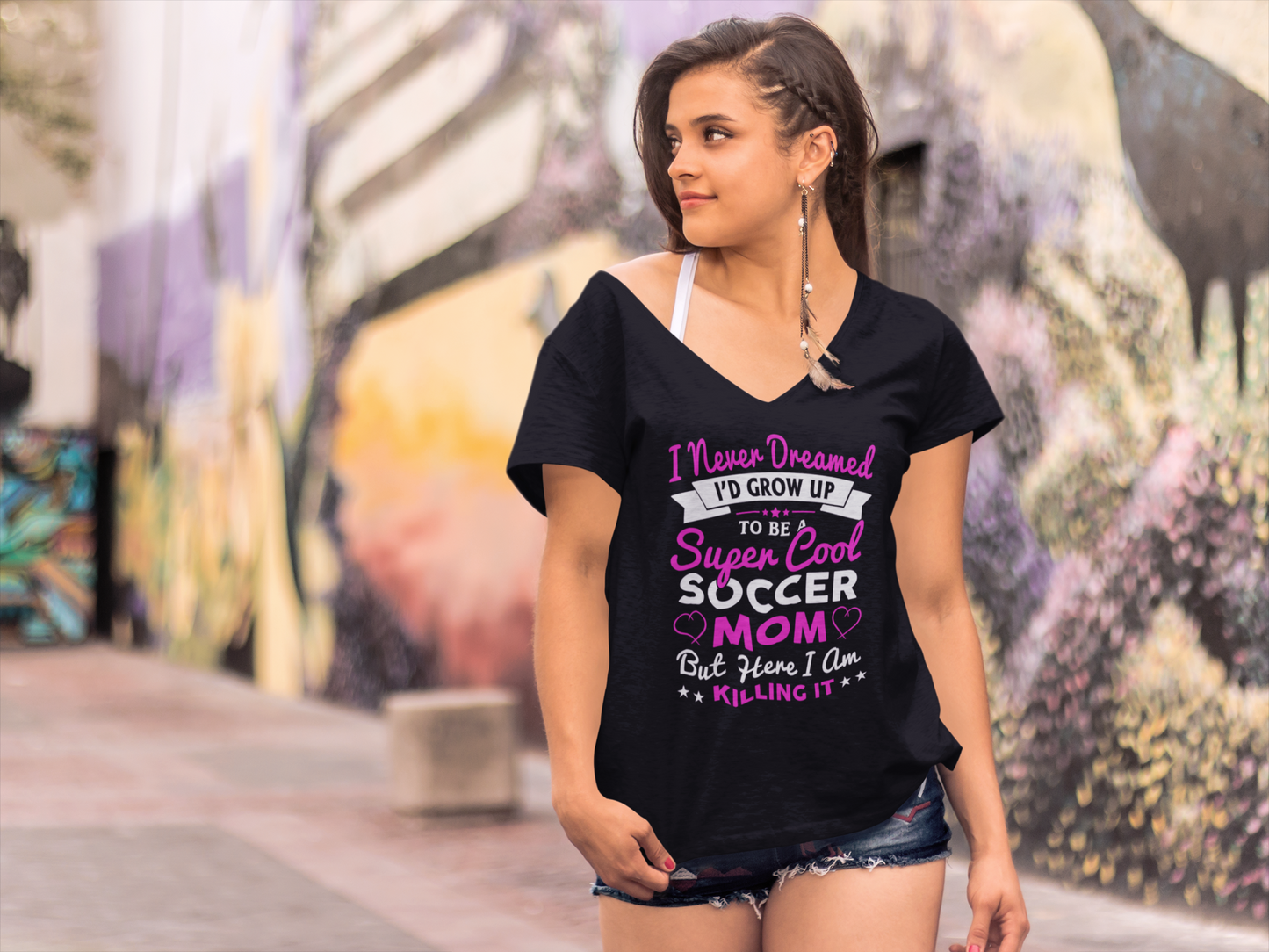 ULTRABASIC Women's T-Shirt Super Cool Soccer Mom I am Killing It - Funny Mother's Sayings