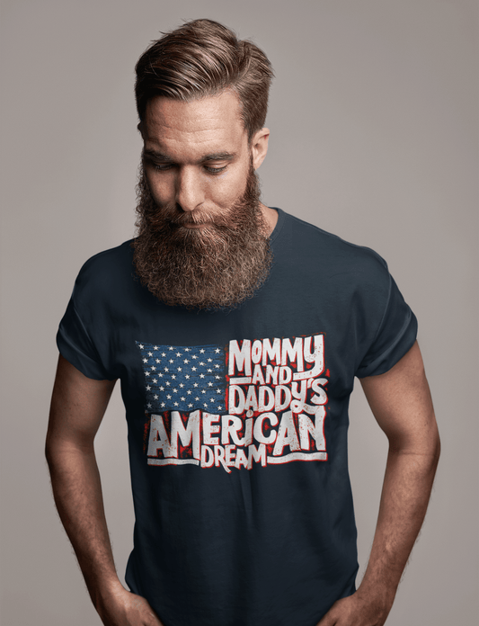 ULTRABASIC Men's T-Shirt Mommy Daddy American Dream American Flag Vintage Casual Gift