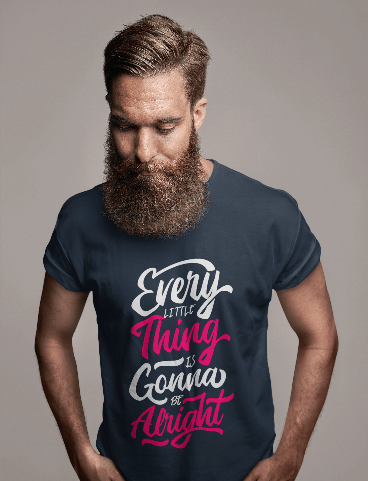 Men's T-Shirt Every Little Thing Is Gonna Be Alright Graphic Tee Shirt Good Vibes