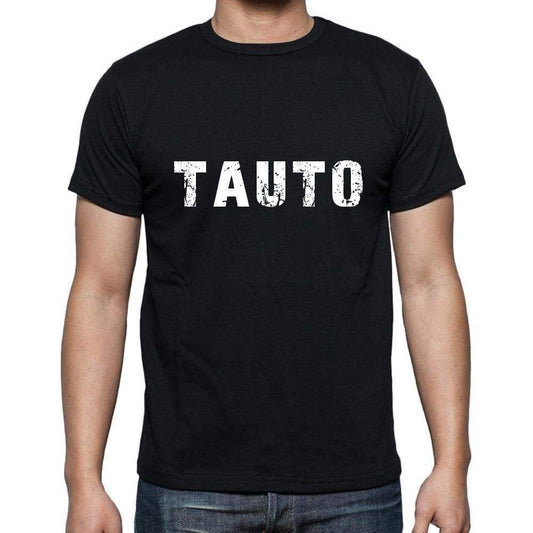 Tauto Mens Short Sleeve Round Neck T-Shirt 5 Letters Black Word 00006 - Casual