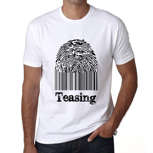 Teasing Fingerprint White Mens Short Sleeve Round Neck T-Shirt Gift T-Shirt 00306 - White / S - Casual