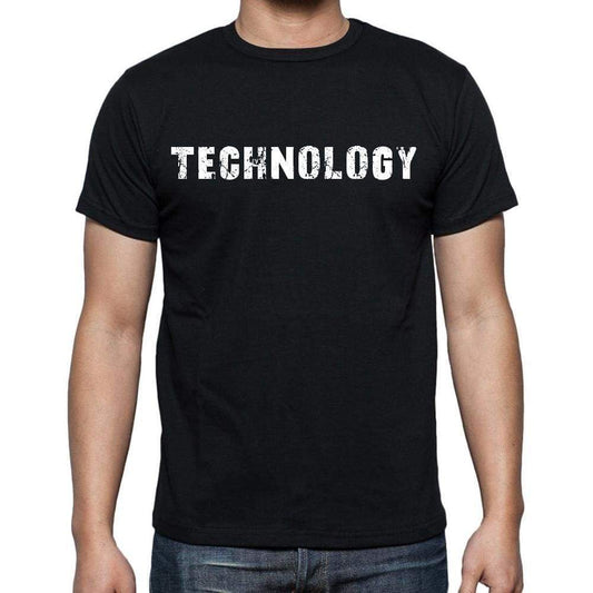 Technology White Letters Mens Short Sleeve Round Neck T-Shirt 00007