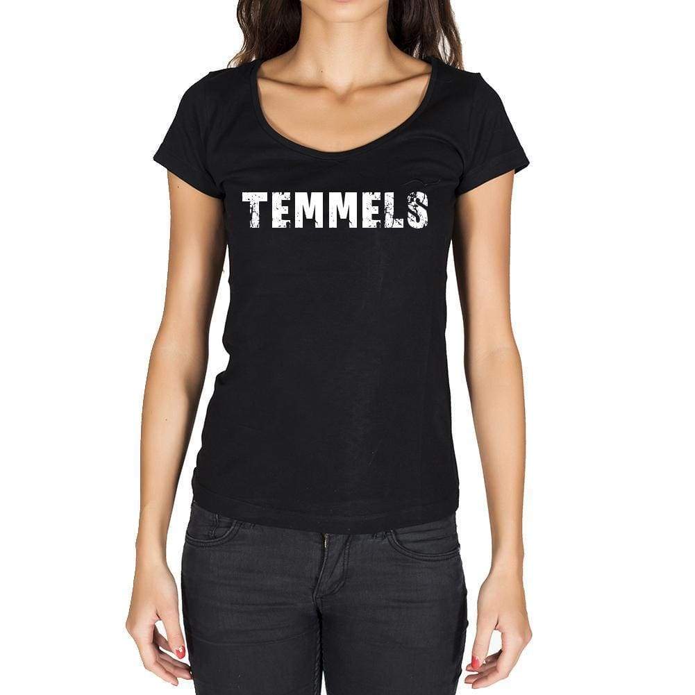 Temmels German Cities Black Womens Short Sleeve Round Neck T-Shirt 00002 - Casual