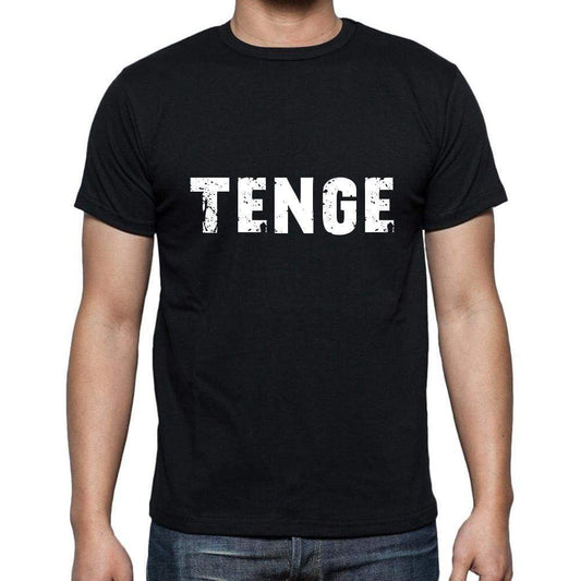Tenge Mens Short Sleeve Round Neck T-Shirt 5 Letters Black Word 00006 - Casual