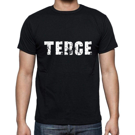 Terce Mens Short Sleeve Round Neck T-Shirt 5 Letters Black Word 00006 - Casual