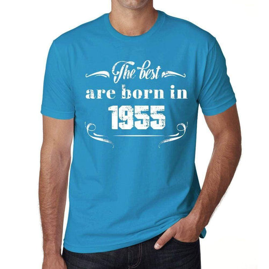 The Best Are Born In 1955 Mens T-Shirt Blue Birthday Gift 00399 - Blue / Xs - Casual