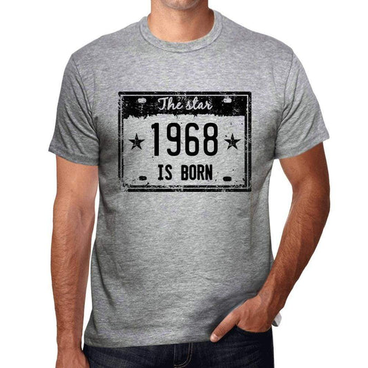 The Star 1968 Is Born Mens T-Shirt Grey Birthday Gift 00454 - Grey / S - Casual