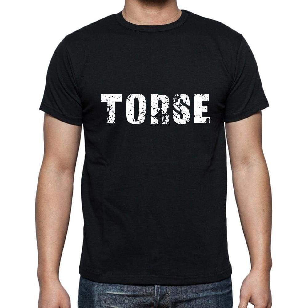 Torse Mens Short Sleeve Round Neck T-Shirt 5 Letters Black Word 00006 - Casual
