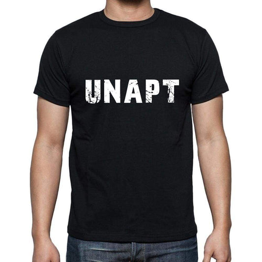 Unapt Mens Short Sleeve Round Neck T-Shirt 5 Letters Black Word 00006 - Casual