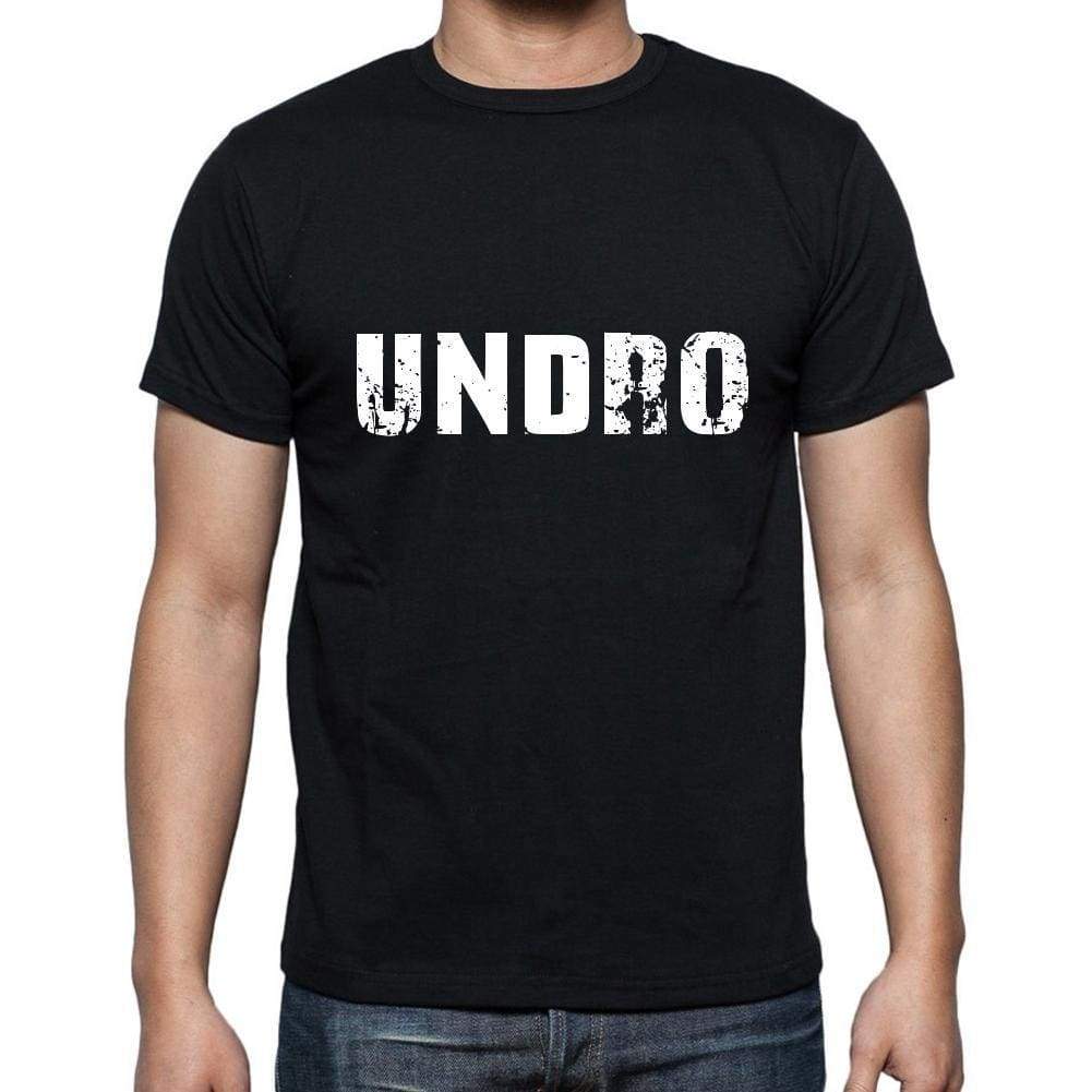 Undro Mens Short Sleeve Round Neck T-Shirt 5 Letters Black Word 00006 - Casual