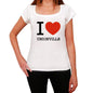 Unionville I Love Citys White Womens Short Sleeve Round Neck T-Shirt 00012 - White / Xs - Casual