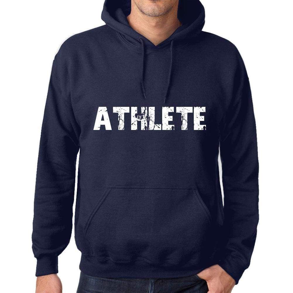 Unisex Printed Graphic Cotton Hoodie Popular Words Athlete French Navy - French Navy / Xs / Cotton - Hoodies