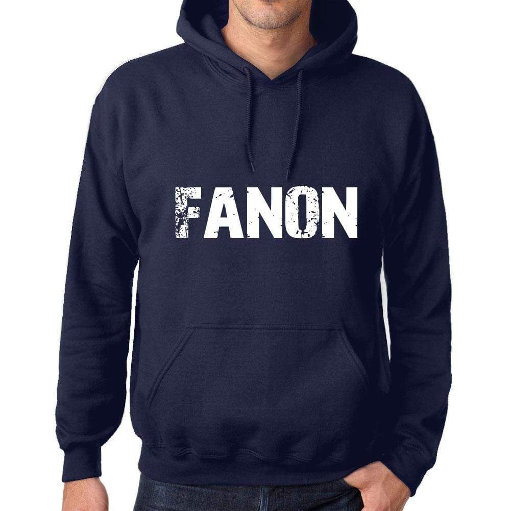 Unisex Printed Graphic Cotton Hoodie Popular Words Fanon French Navy - French Navy / Xs / Cotton - Hoodies