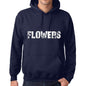 Unisex Printed Graphic Cotton Hoodie Popular Words Flowers French Navy - French Navy / Xs / Cotton - Hoodies