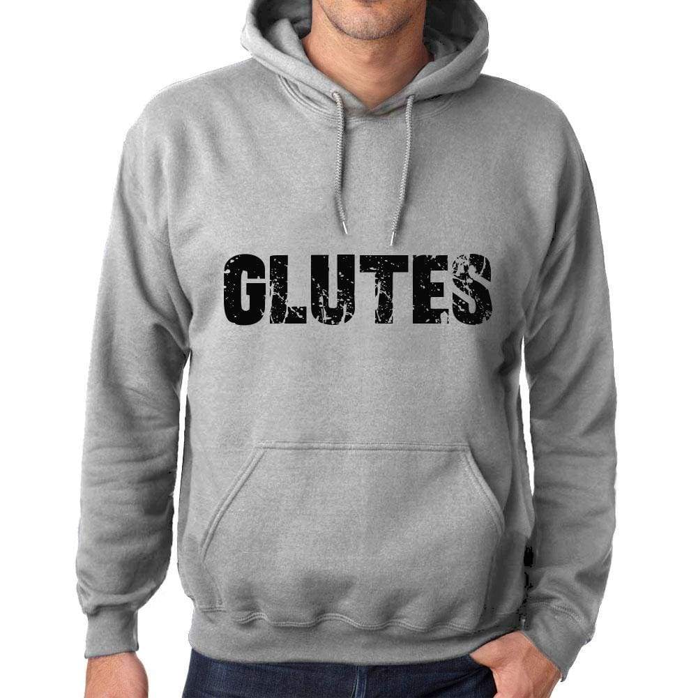 Unisex Printed Graphic Cotton Hoodie Popular Words Glutes Grey Marl - Grey Marl / Xs / Cotton - Hoodies