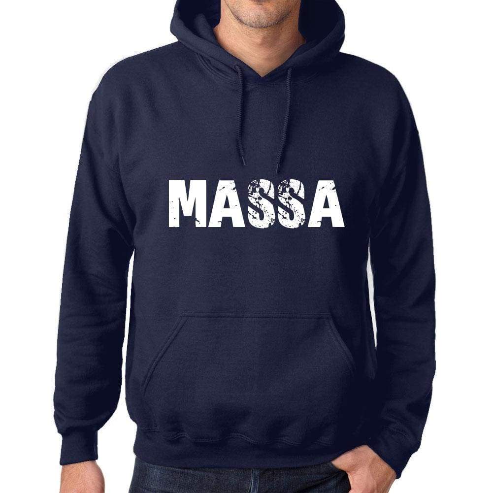 Unisex Printed Graphic Cotton Hoodie Popular Words Massa French Navy - French Navy / Xs / Cotton - Hoodies