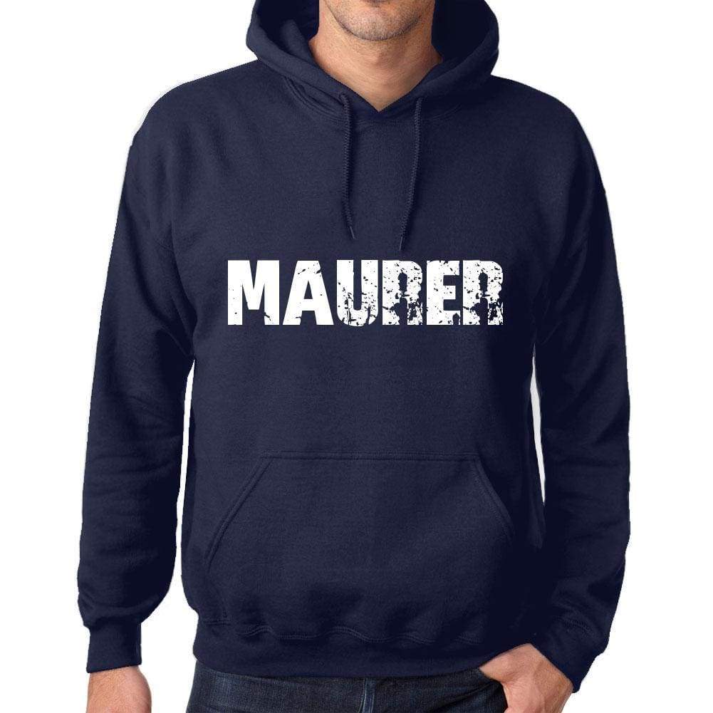 Unisex Printed Graphic Cotton Hoodie Popular Words Maurer French Navy - French Navy / Xs / Cotton - Hoodies