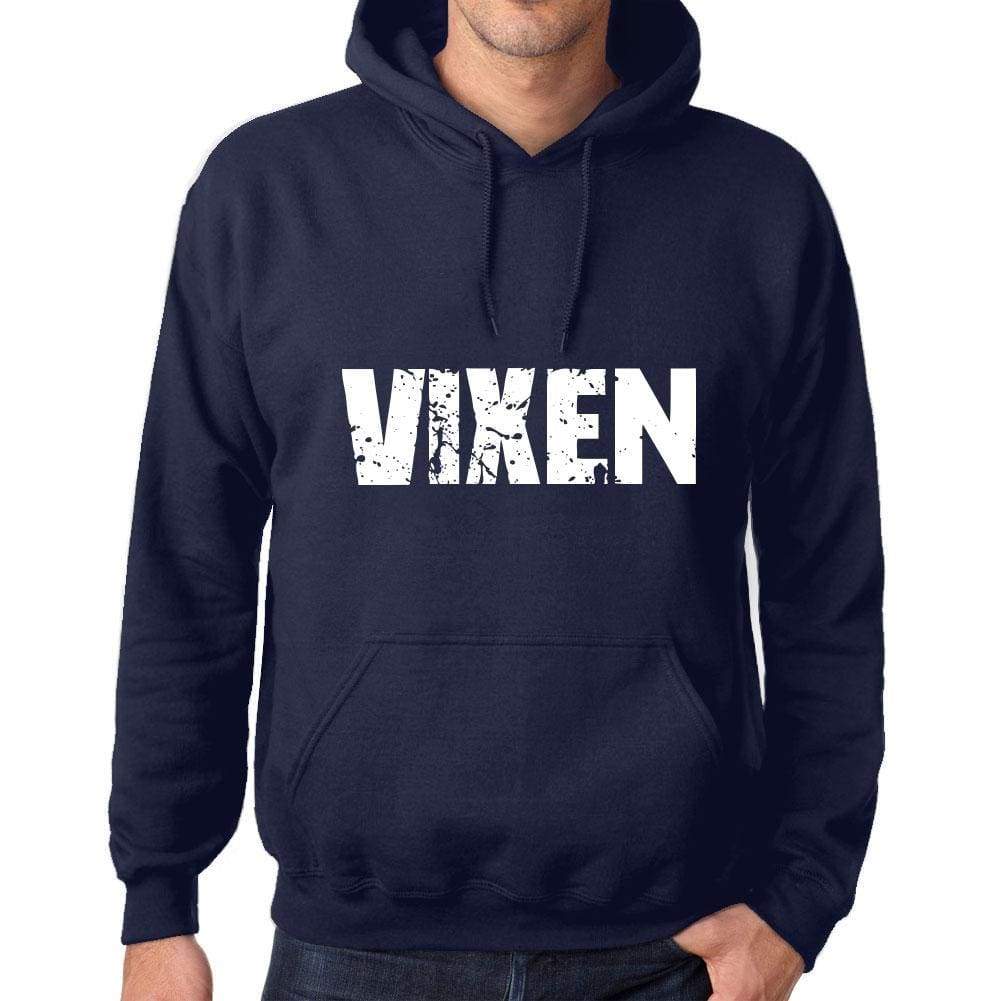 Unisex Printed Graphic Cotton Hoodie Popular Words Vixen French Navy - French Navy / Xs / Cotton - Hoodies