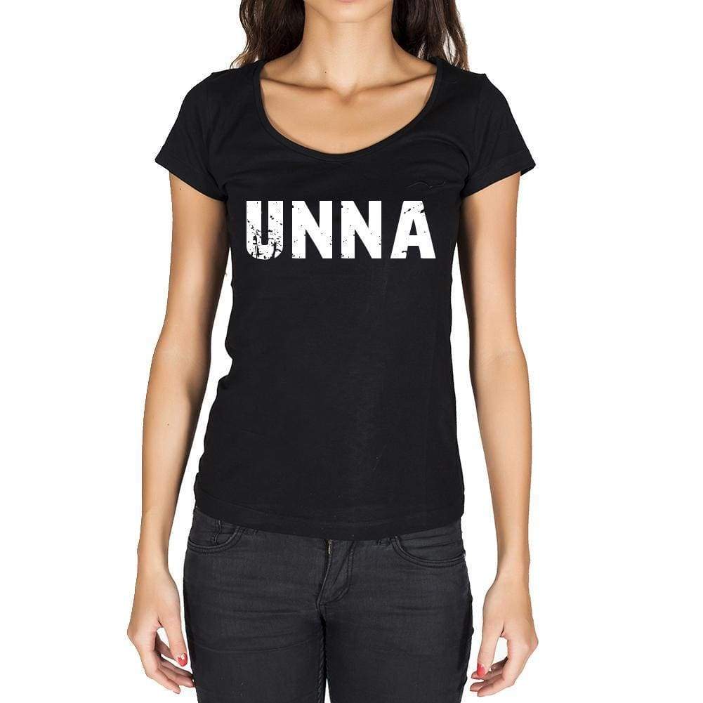 Unna German Cities Black Womens Short Sleeve Round Neck T-Shirt 00002 - Casual