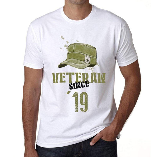 Veteran Since 19 Mens T-Shirt White Birthday Gift 00436 - White / Xs - Casual