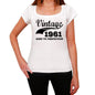 Vintage Aged To Perfection 1961 White Womens Short Sleeve Round Neck T-Shirt Gift T-Shirt 00344 - White / Xs - Casual