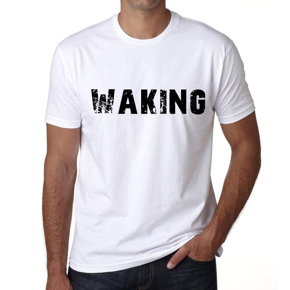 Waking Mens T Shirt White Birthday Gift 00552 - White / Xs - Casual