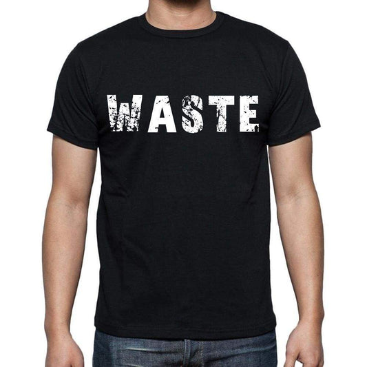 Waste White Letters Mens Short Sleeve Round Neck T-Shirt 00007